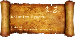 Kolarics Egbert névjegykártya
